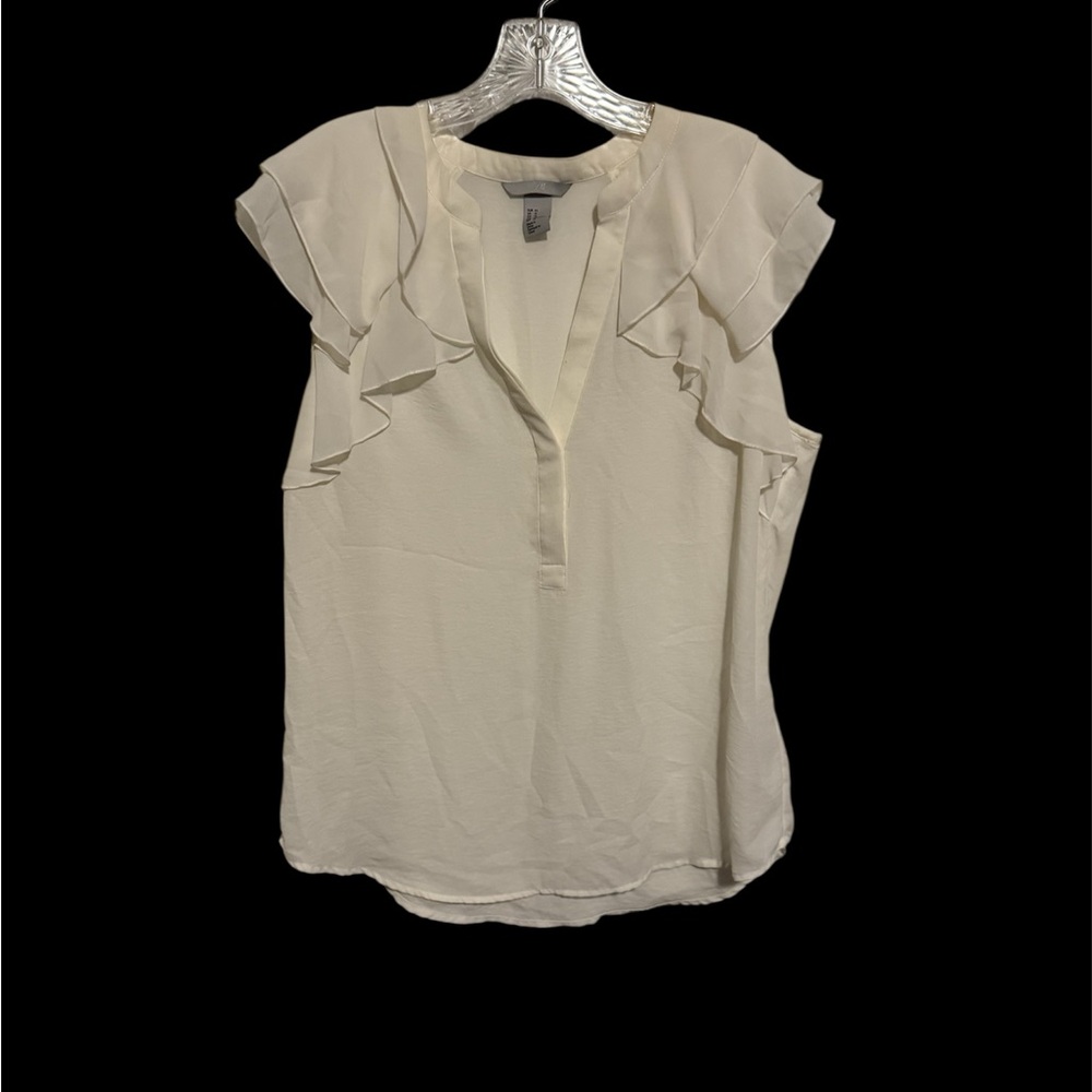 H&M Cream Ruffle Sleeve Blouse - Picture 2 of 3